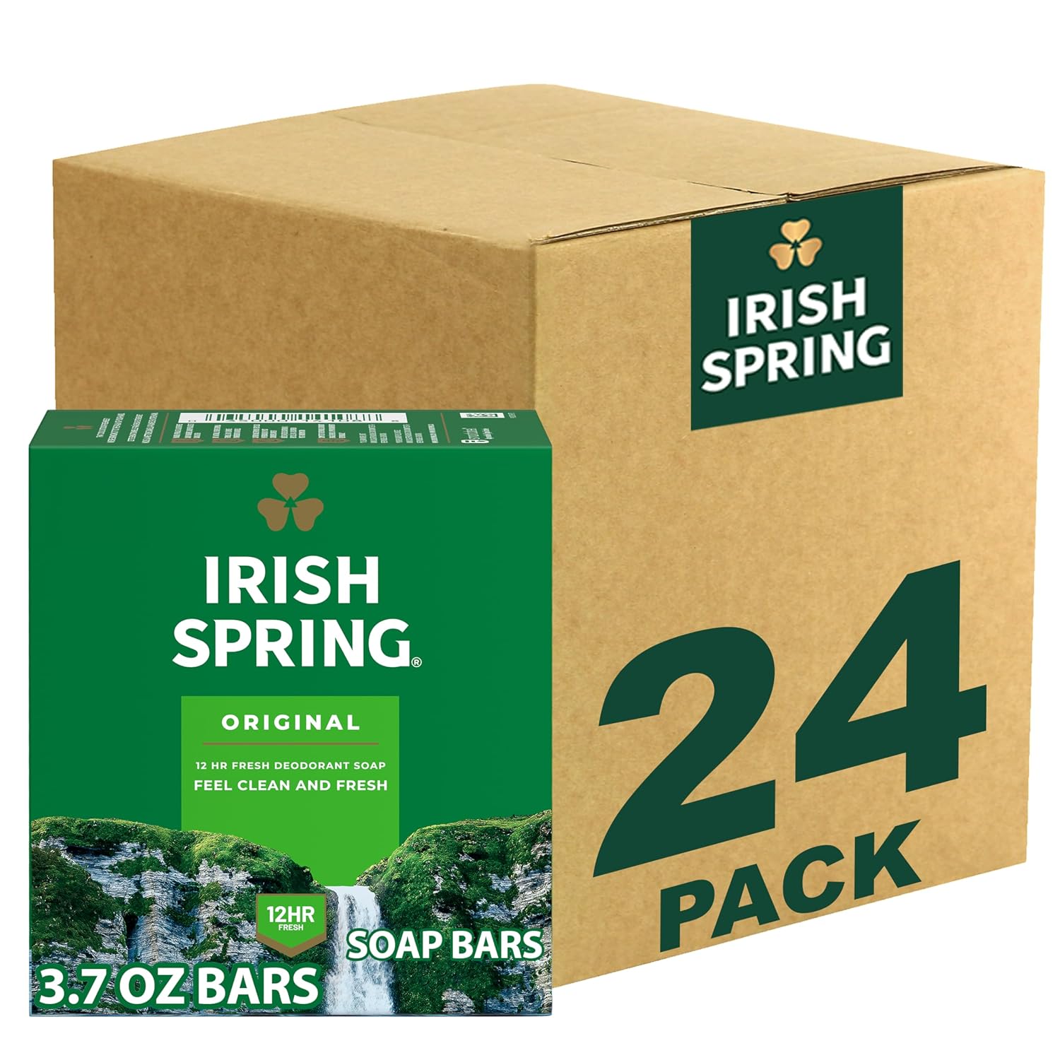 Irish Spring Original Clean bar soap for men, 12-hour fresh scent