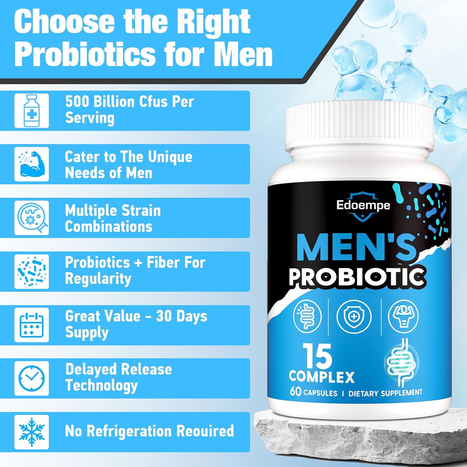Men’s Probiotic 500B – 12 Strains + Combination of Organic Fiber Ingredients. - Image 5