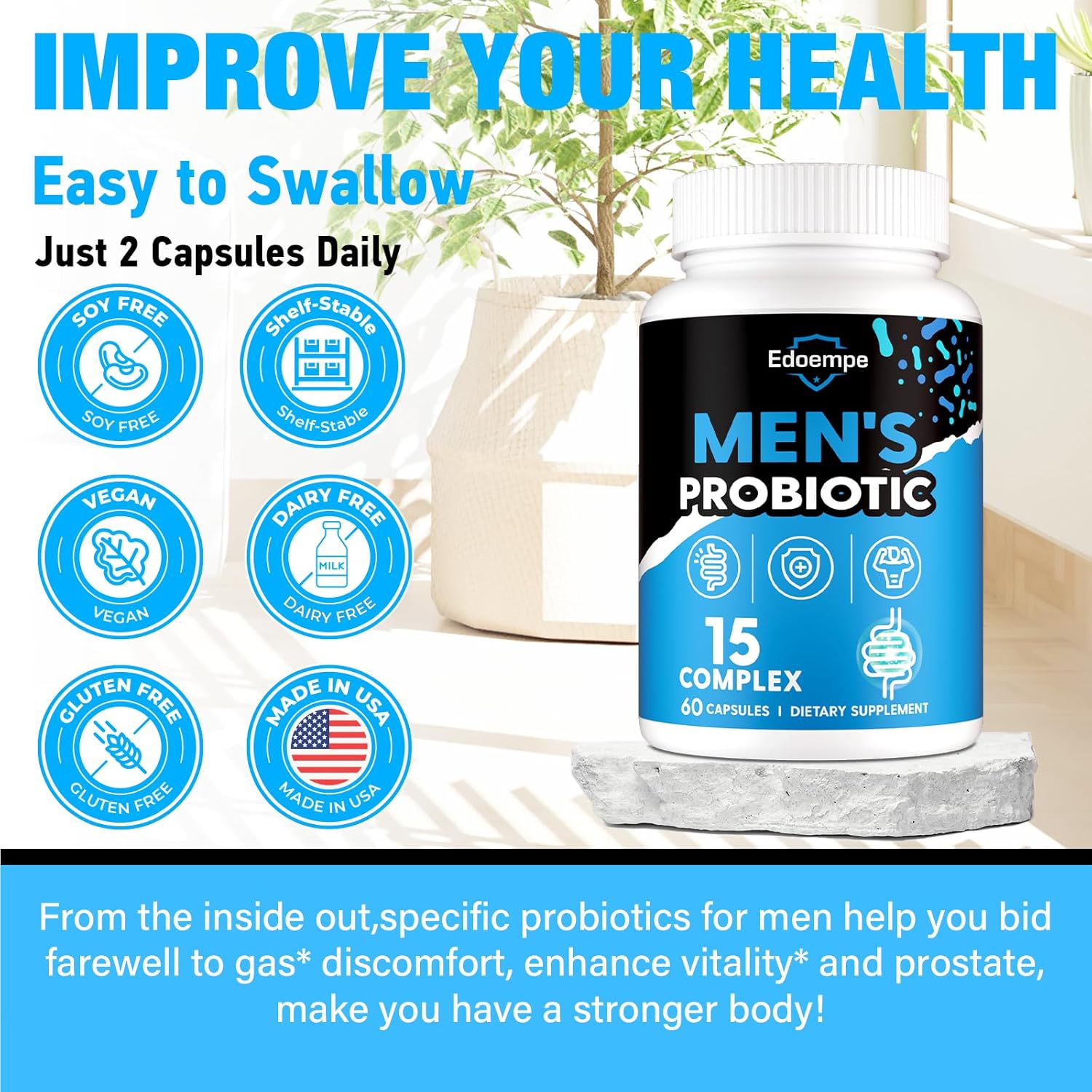 Men’s Probiotic 500B – 12 Strains + Combination of Organic Fiber Ingredients. - Image 7