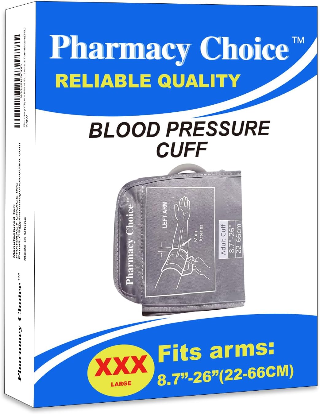 Automatic Blood Pressure Monitor - ARM Blood Pressure Replacement Cuff with 8 Connectors(3XL)